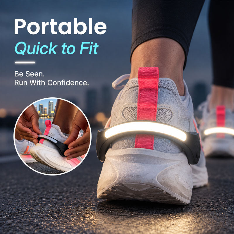 FersenLicht™ LED-Schuhlichter für mehr Sichtbarkeit im Dunkeln