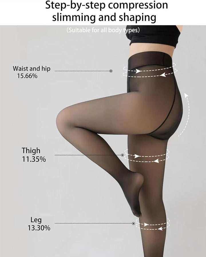 WärmeSilhouette™ Transparente Thermostrumpfhose mit Fleecefutter