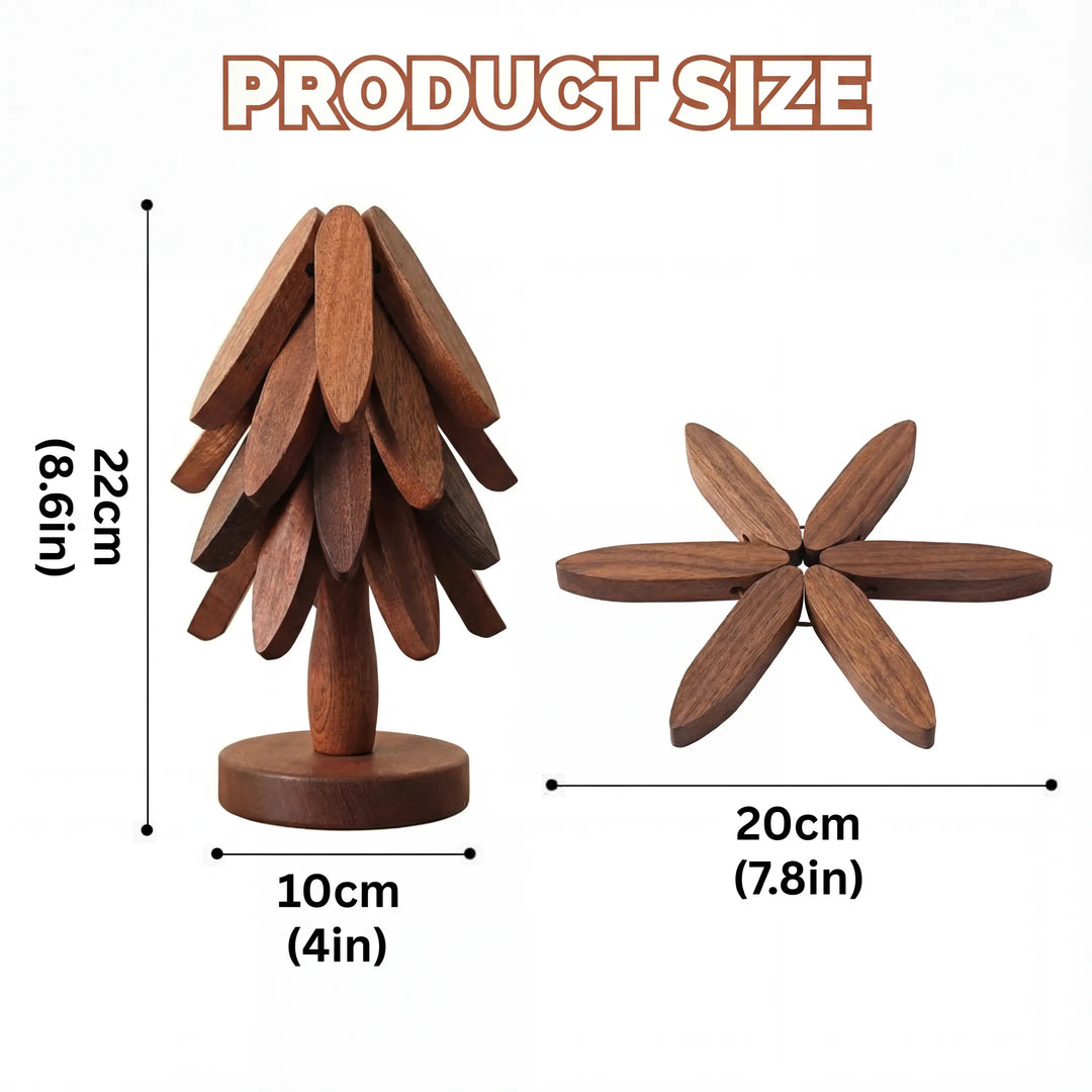 HolzZauber™ Baumförmiges Untersetzer-Set aus Holz