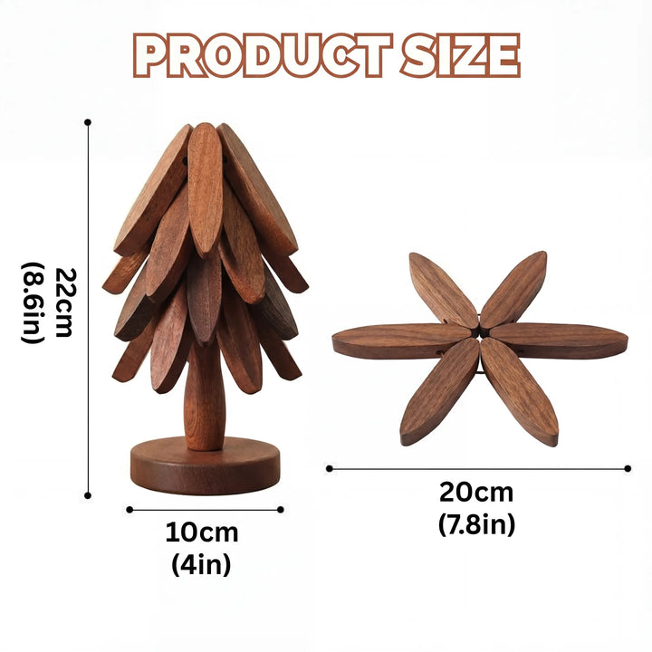 HolzZauber™ Baumförmiges Untersetzer-Set aus Holz