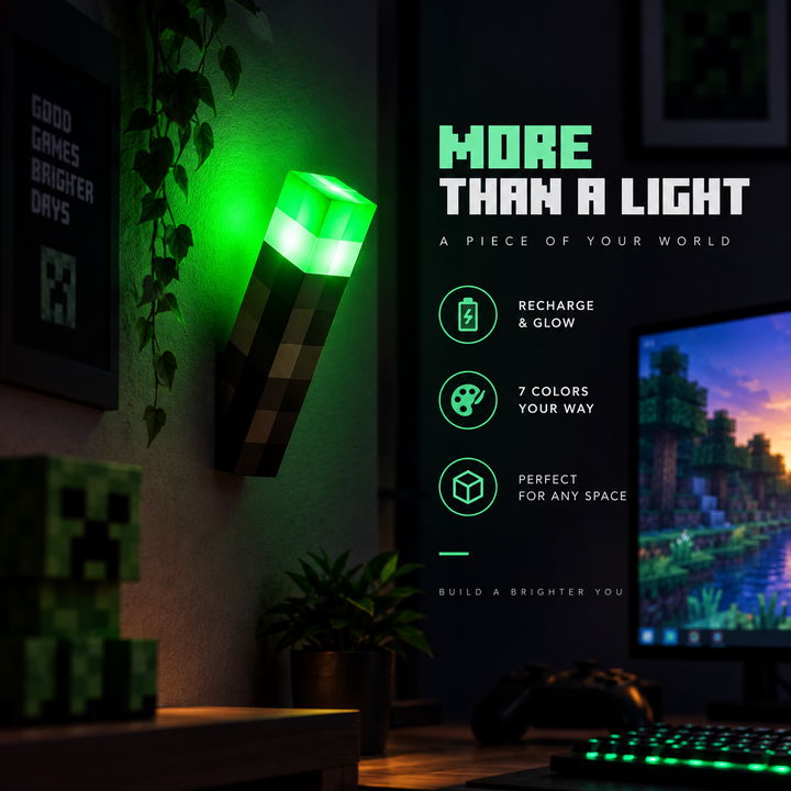 BlockLicht™ – Wiederaufladbare Gaming-Fackellampe
