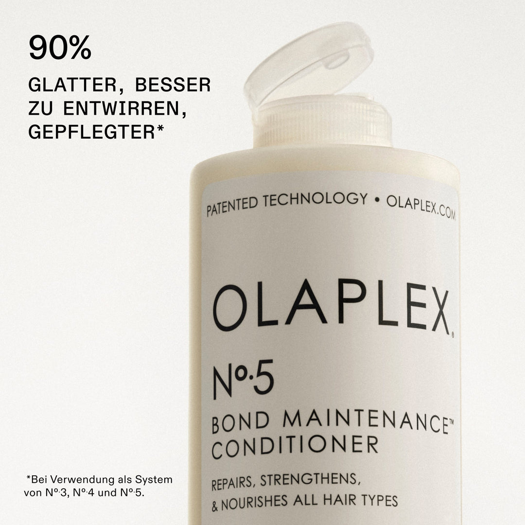OLAPLEX Conditioner repariert, spendet Feuchtigkeit und glättet das Haar.