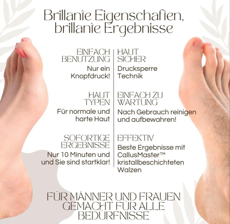 CallusPro™ | Elektrischer Hornhautentferner | Quarz-Kristallrollen | LED-Licht | Wasserdicht