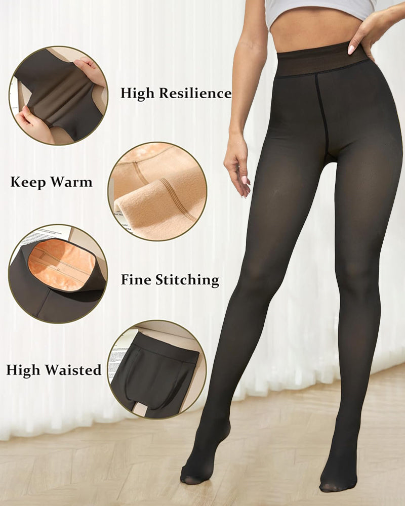 WärmeSilhouette™ Transparente Thermostrumpfhose mit Fleecefutter