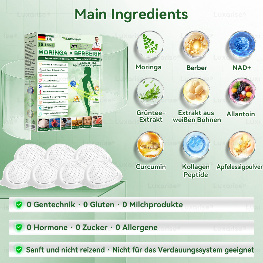 𝗠𝗼𝗿𝗶𝗻𝗴a · 𝗕erberin ＆ NAD＋10-IN-1 𝗙ortschrittliches 𝗡ano-Mikronadel-𝑷𝒇𝒍𝒂𝒔𝒕𝒆𝒓 - | Tägliche Unterstützung für Stoffwechsel und Herzgesundheit