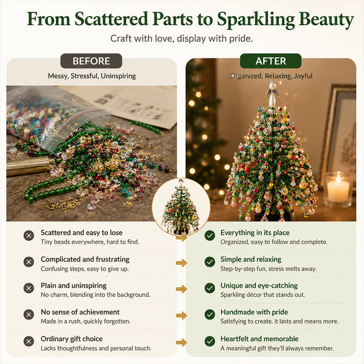 BeadTree™ 3D-Perlen-Weihnachtsbaum mit LEDs