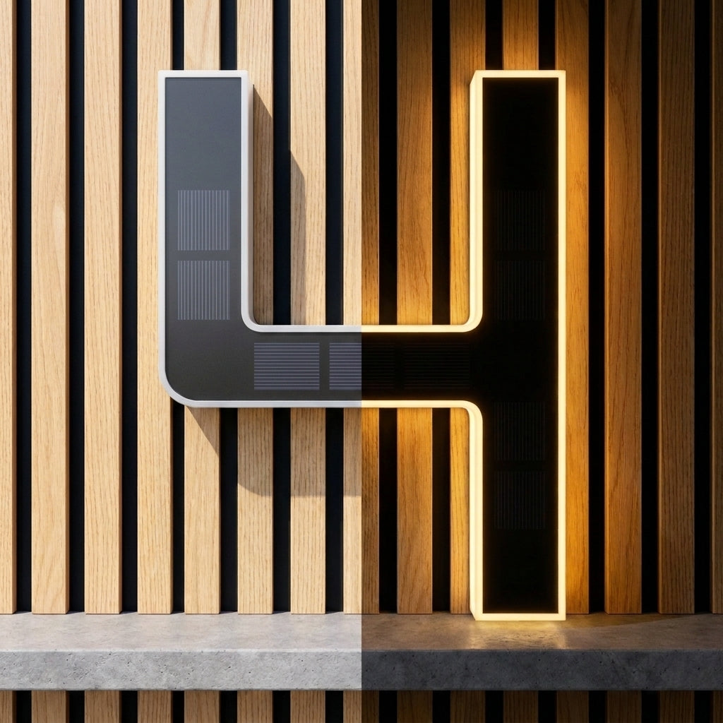 HausGlanz™ Moderne Solar-LED-Hausnummer