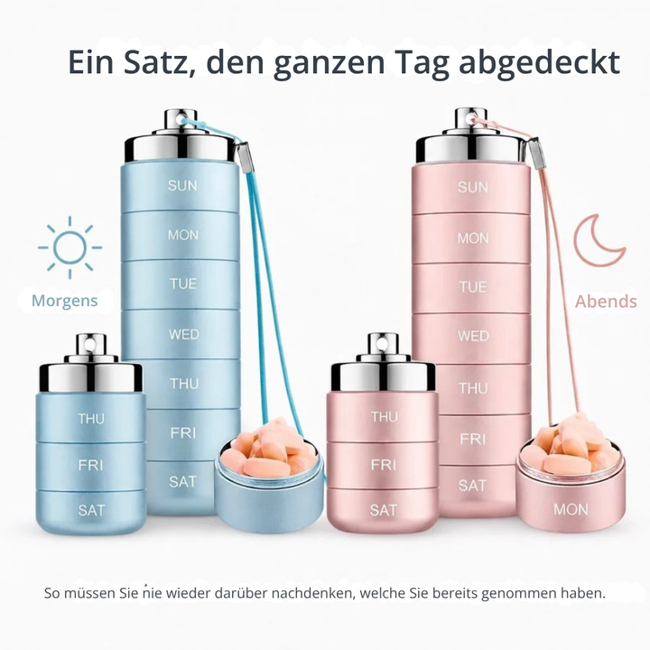 Pilloria™ Modularer 7-Tage-Pillenorganizer für unterwegs
