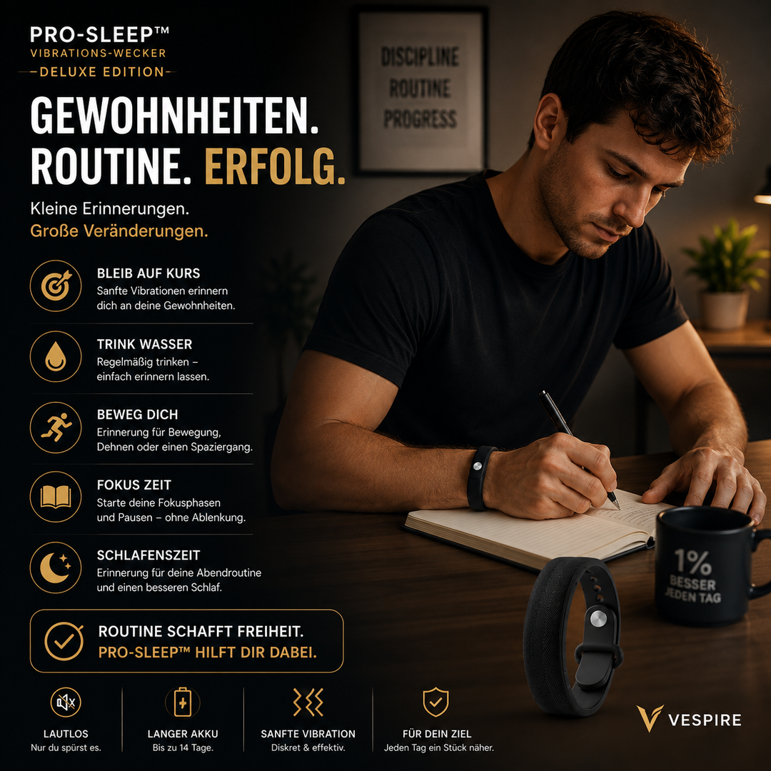 WakeLuxe™ – Lautloser Vibrationswecker für angenehme Morgenroutinen