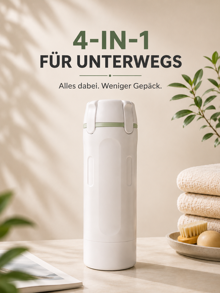 Packelle™ – 4-in-1 Reisespender für maximale Platzersparnis