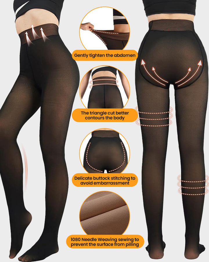 WärmeSilhouette™ Transparente Thermostrumpfhose mit Fleecefutter