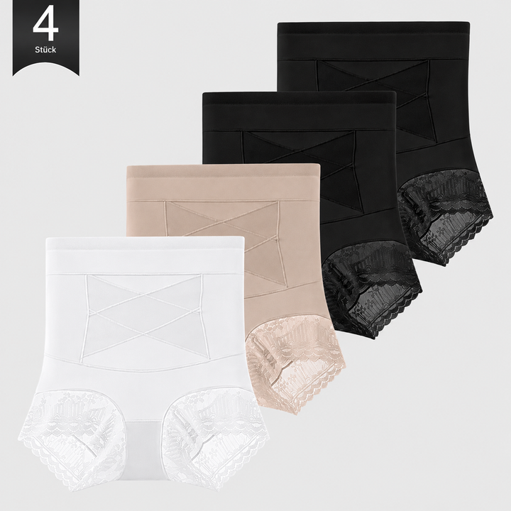 LuminaFit™ 4er-Pack High-Waist Spitzen-Miederslips