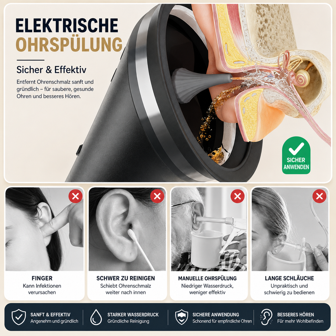 OhrKlar™ Doppelkammer-Ohrreiniger