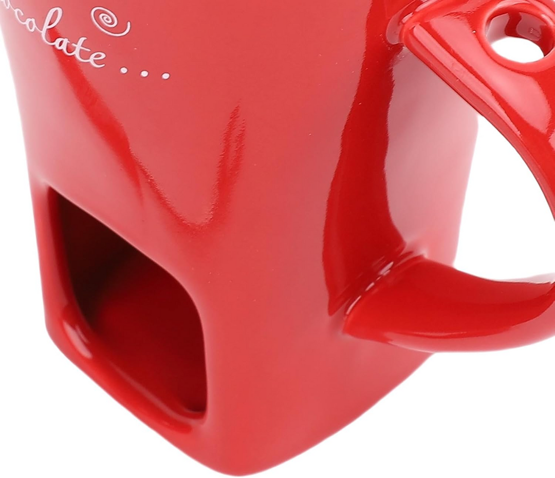 SchokoGenuss™ Keramik-Fonduetasse für Schokolade mit Teelichtwärmer