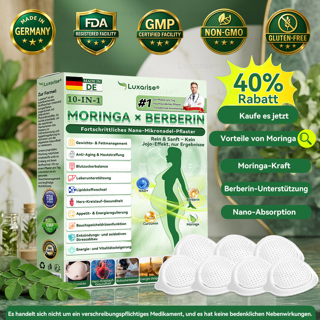 𝗠𝗼𝗿𝗶𝗻𝗴a · 𝗕erberin ＆ NAD＋10-IN-1 𝗙ortschrittliches 𝗡ano-Mikronadel-𝑷𝒇𝒍𝒂𝒔𝒕𝒆𝒓 - | Tägliche Unterstützung für Stoffwechsel und Herzgesundheit
