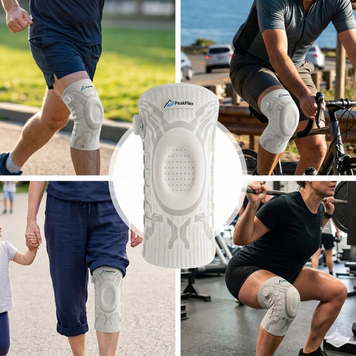 Die Peakflex-Kniebandage bietet zuverlässige Unterstützung für täglichen Komfort