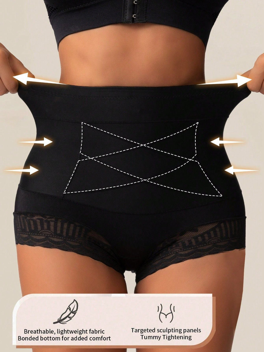 LuminaFit™ 4er-Pack High-Waist Spitzen-Miederslips