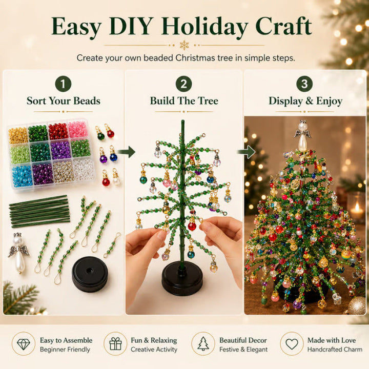 BeadTree™ 3D-Perlen-Weihnachtsbaum mit LEDs