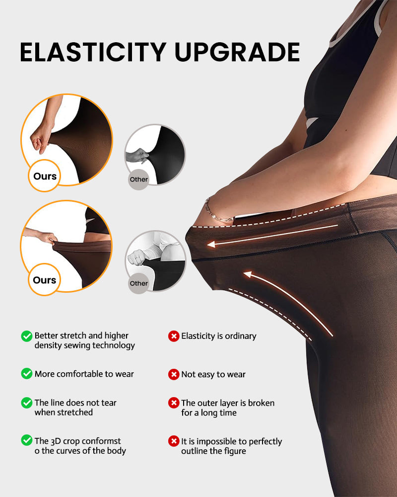 WärmeSilhouette™ Transparente Thermostrumpfhose mit Fleecefutter