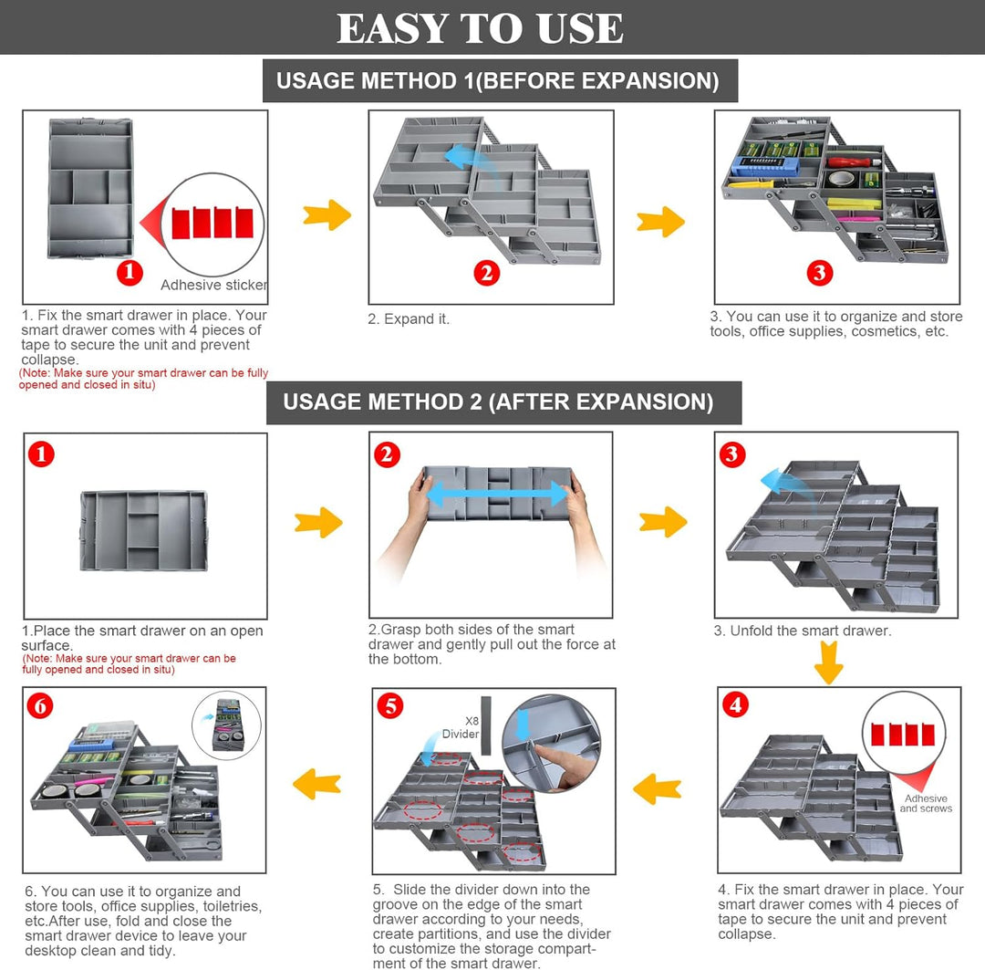 Organix™ – Mehrstufiger, Zusammenklappbarer Schubladen-Organizer