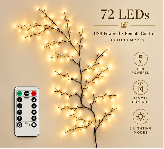 ZweigZauber™ Dekorative LED-Lichterzweige für gemütliche Wohnräume