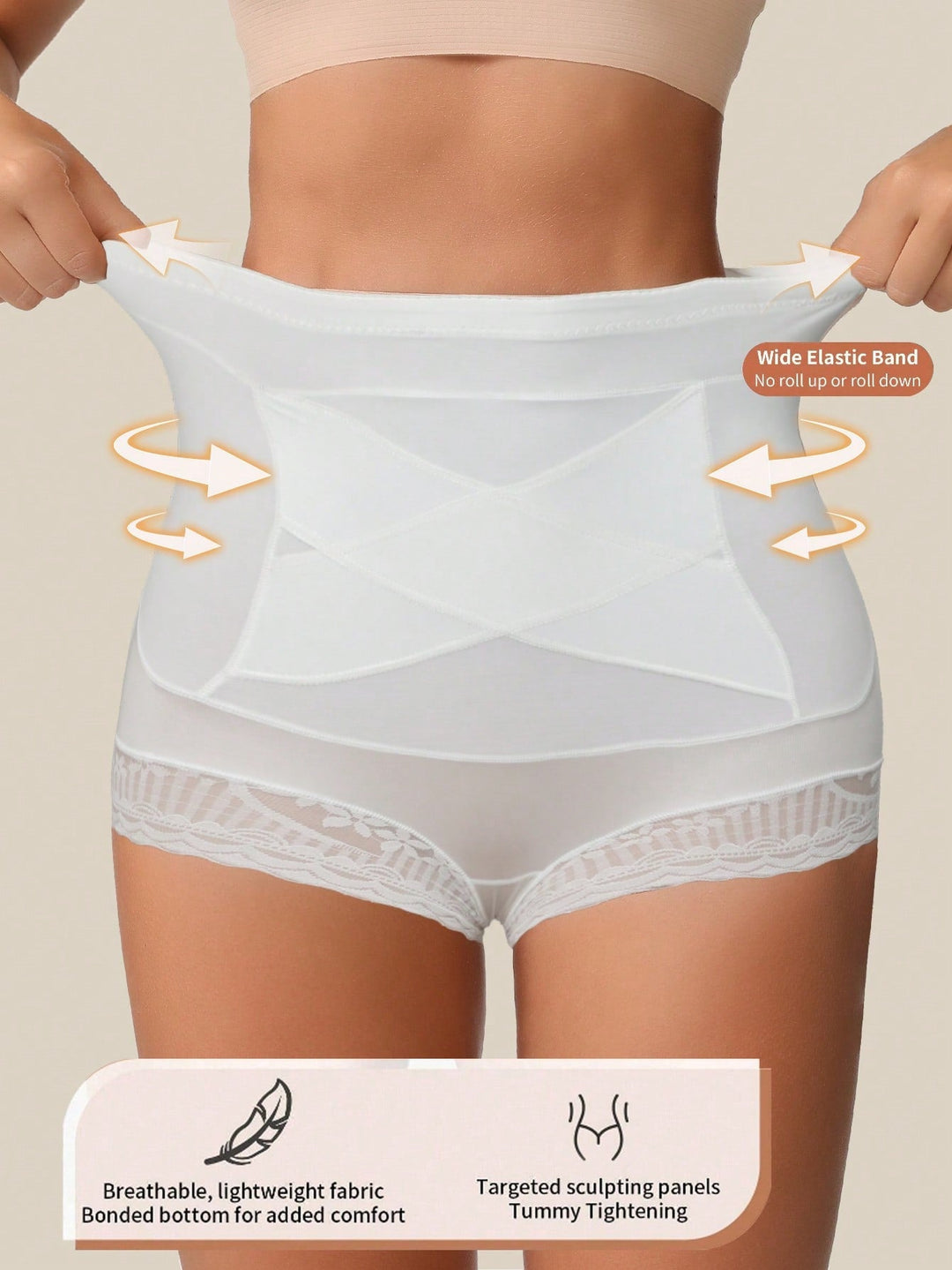 LuminaFit™ 4er-Pack High-Waist Spitzen-Miederslips