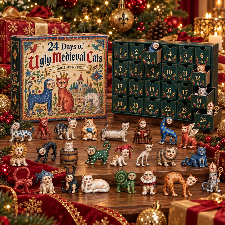 MeowBox™ 24 Tage Hässliche Mittelalter-Katzen Adventskalender