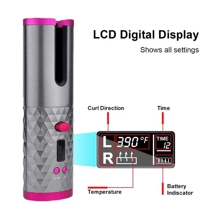 Automatischer Lockenstab | Keramik Technologie | Kabellos & Tragbar | 6 Temperaturstufen