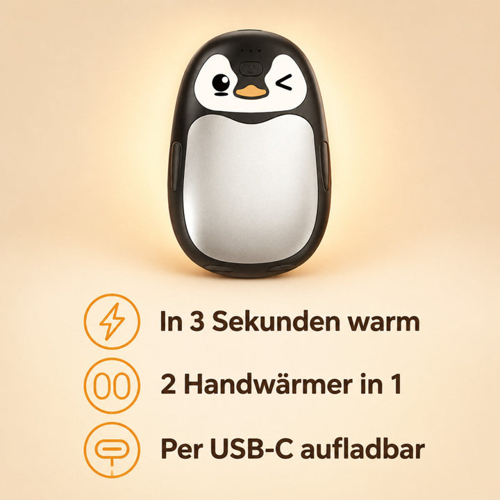 PinguinWärme™ Wiederaufladbarer 2-in-1 Handwärmer