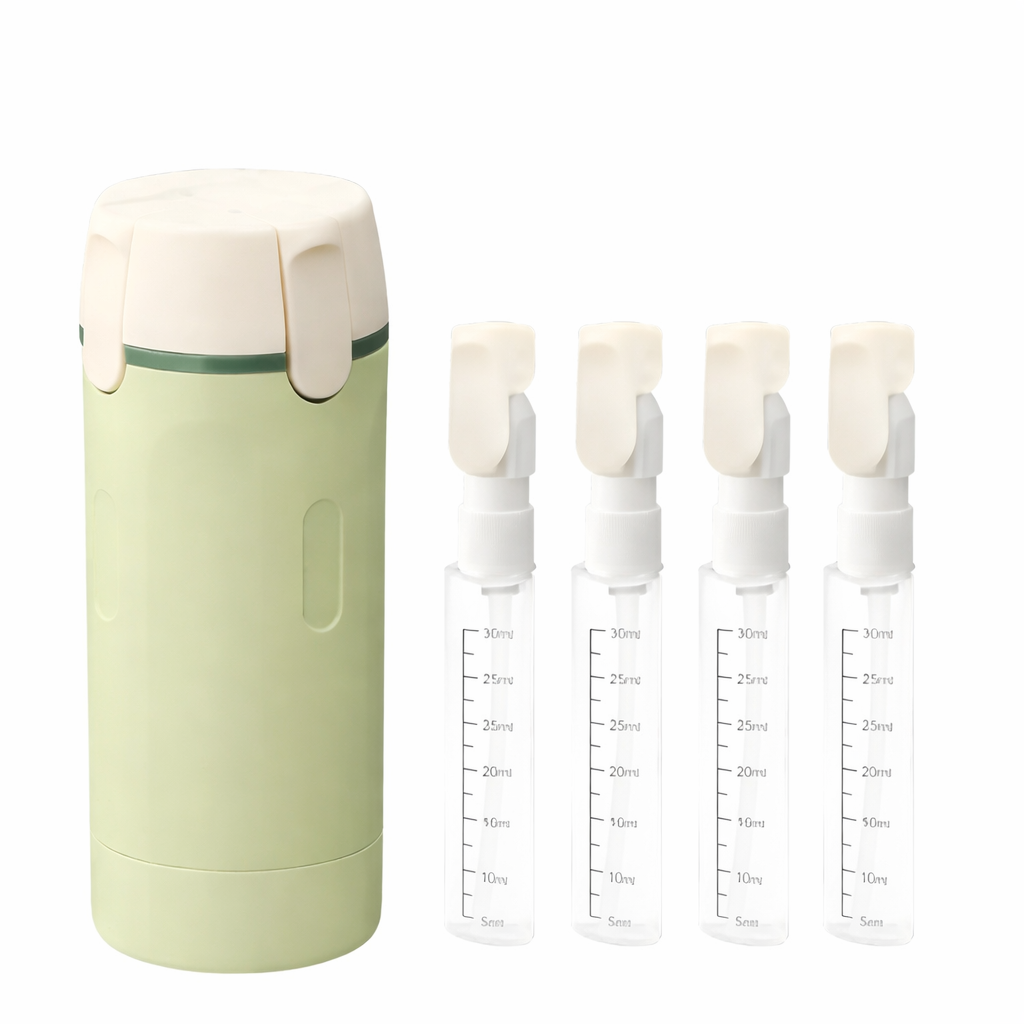Packelle™ – 4-in-1 Reisespender für maximale Platzersparnis