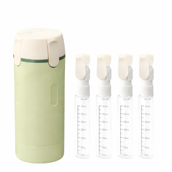 Packelle™ – 4-in-1 Reisespender für maximale Platzersparnis
