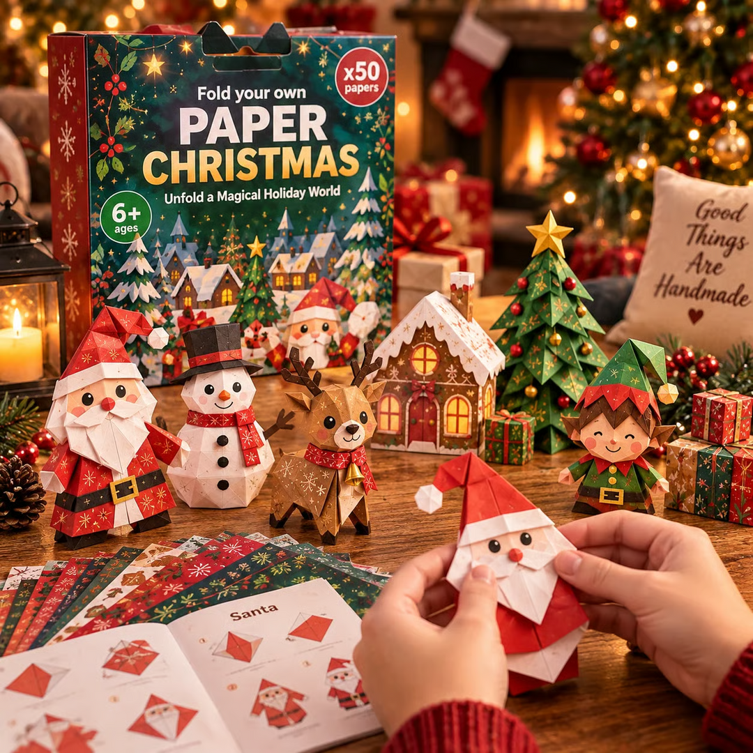 PapierZauber™ Weihnachtliches Faltelset mit 250 Blättern & 5 Motivwelten