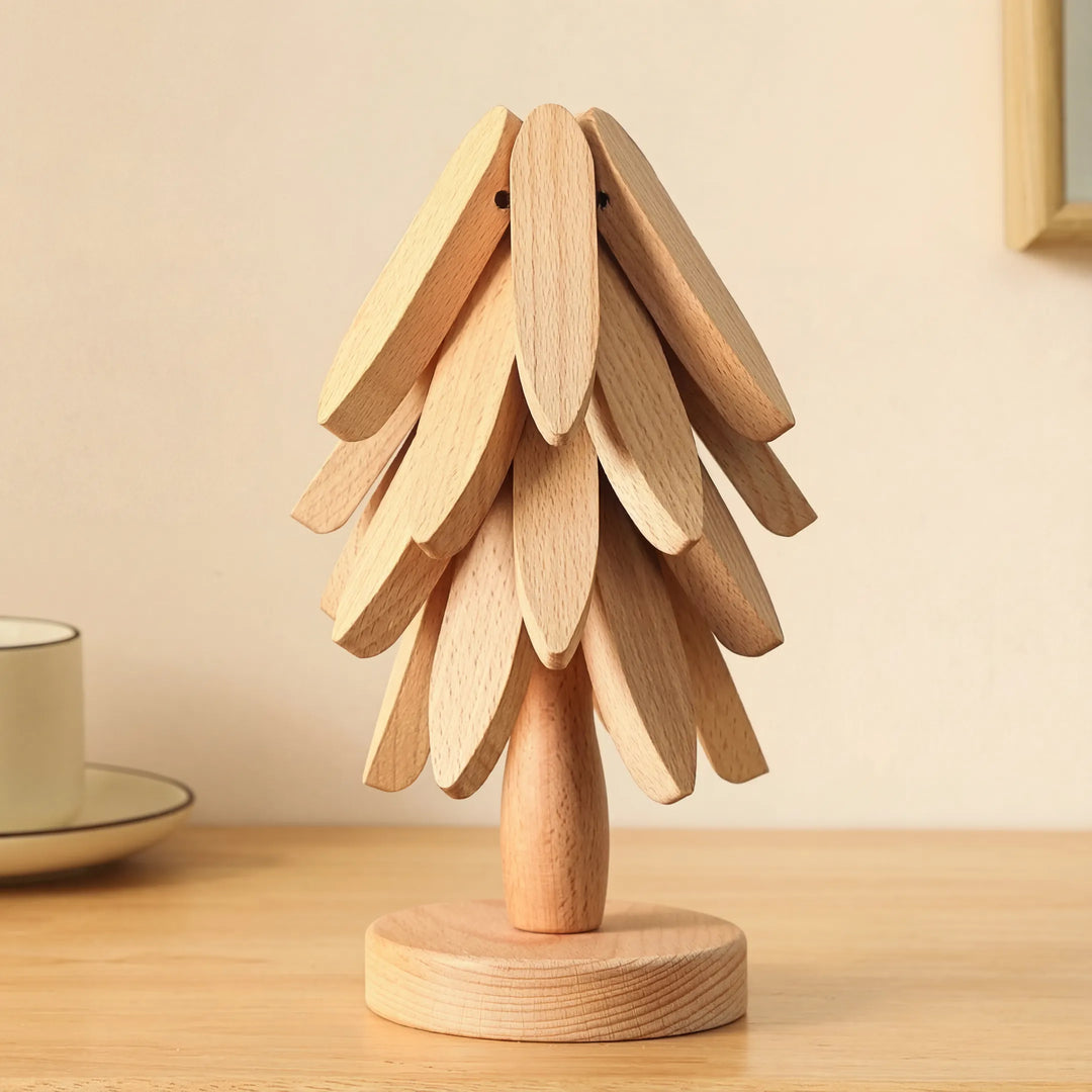 HolzZauber™ Baumförmiges Untersetzer-Set aus Holz