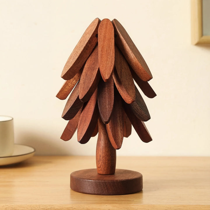 HolzZauber™ Baumförmiges Untersetzer-Set aus Holz