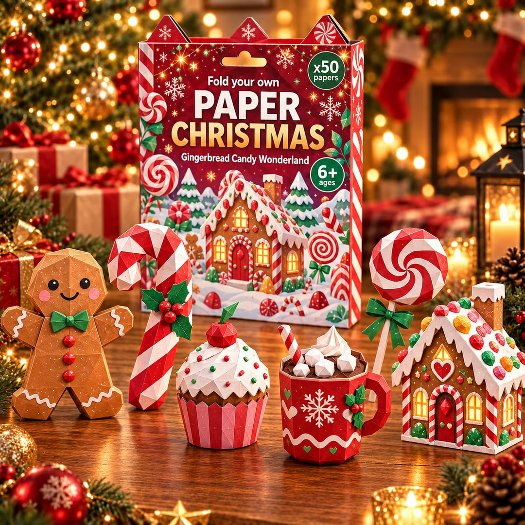 PapierZauber™ Weihnachtliches Faltelset mit 250 Blättern & 5 Motivwelten