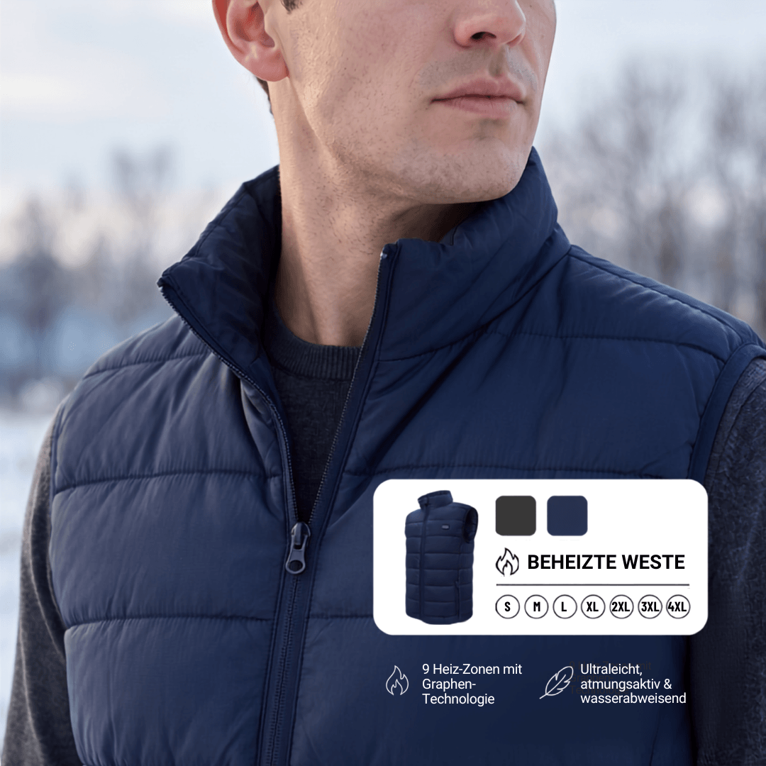WärmeKraft™ Elektrische Thermoweste mit 9 Heizzonen