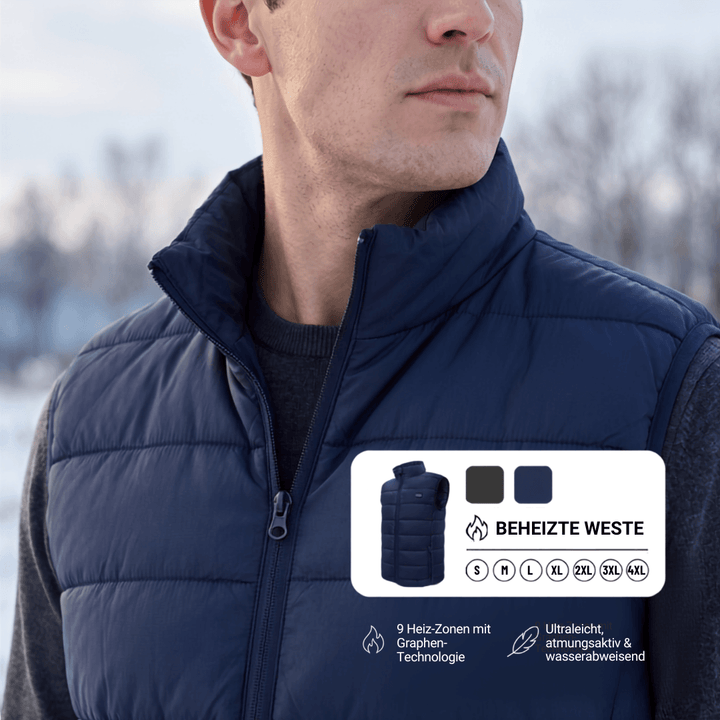 WärmeKraft™ Elektrische Thermoweste mit 9 Heizzonen
