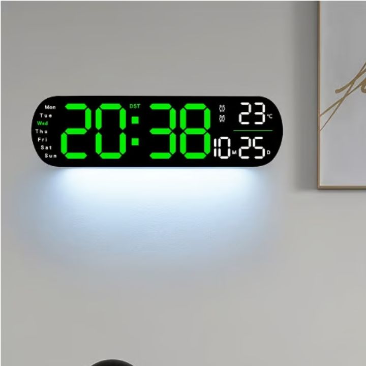 Digitale Wanduhr Großes LED-Display mit Fernbedienung