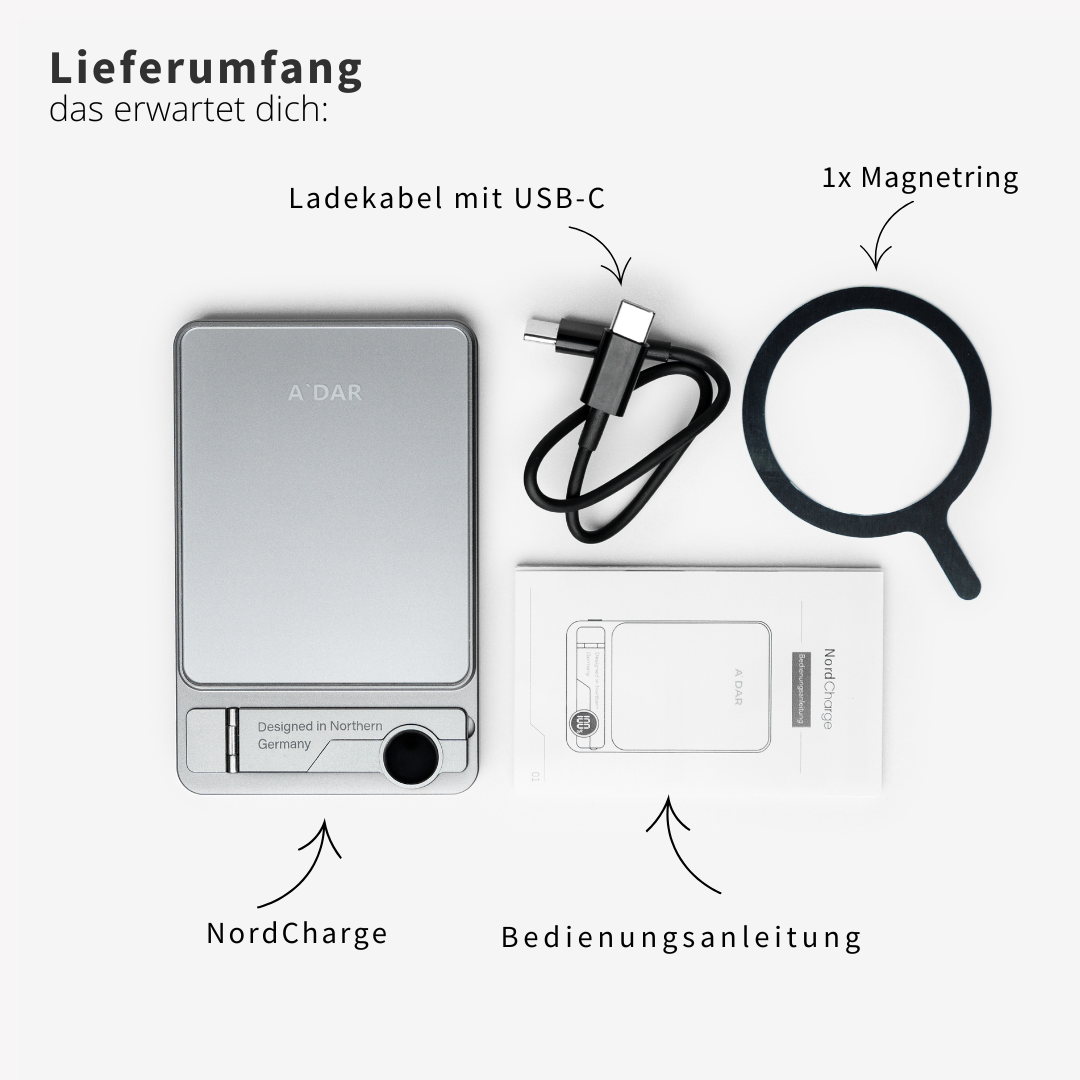 NordCharge Magnetische Powerbank mit starkem Halt und Schutz