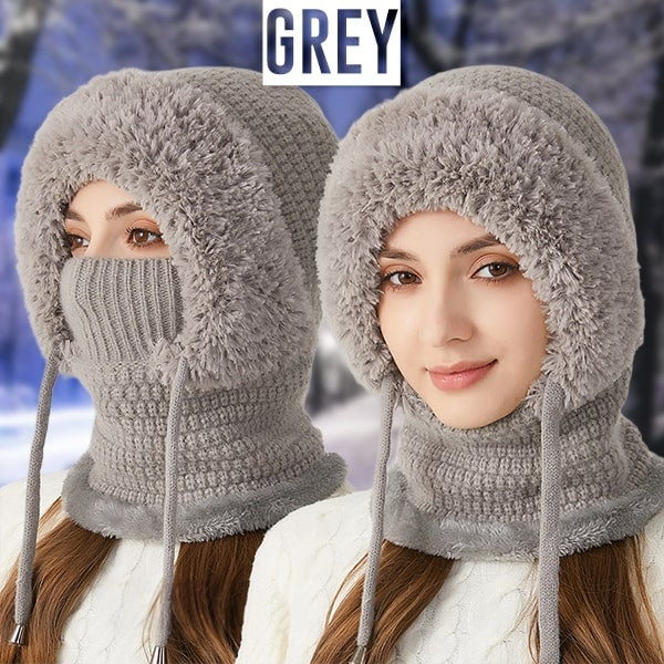 KopfWärme™ 4-in-1 Gefütterte Wintermütze mit Gesichtsschutz