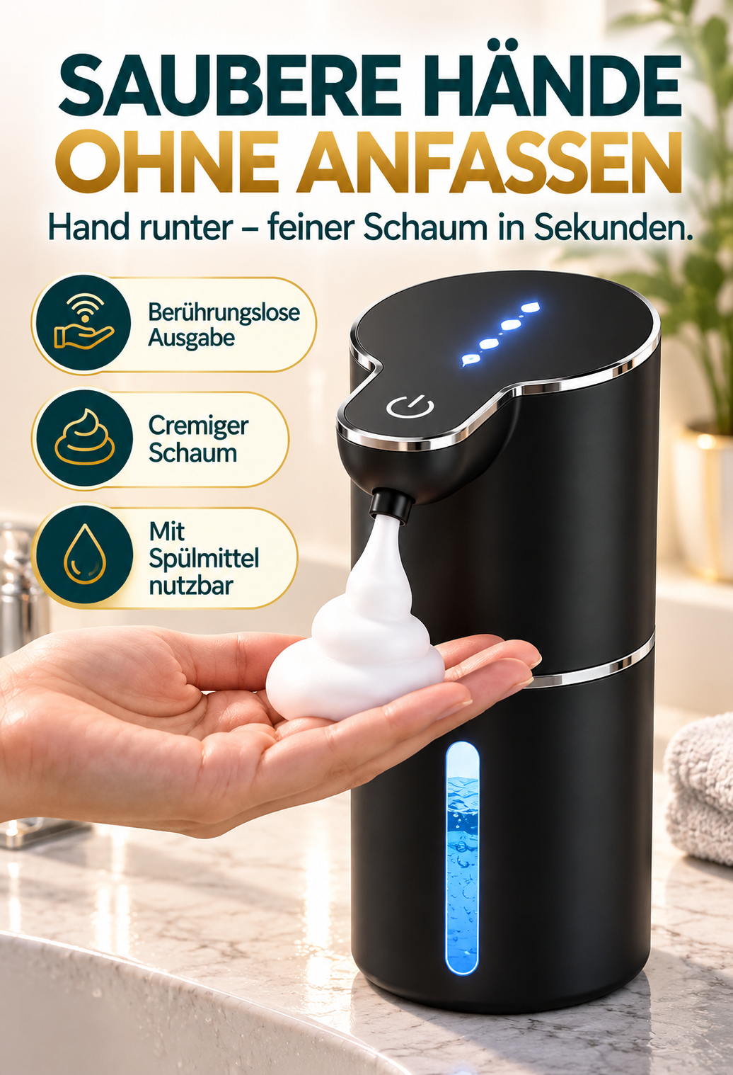 SchaumZauber™ Berührungsloser Schaumseifenspender