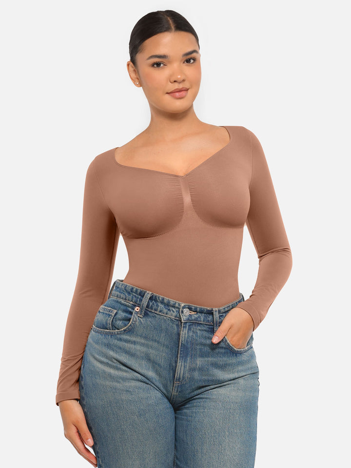 Curvevo™ Nahtloser Langarm-Bodysuit