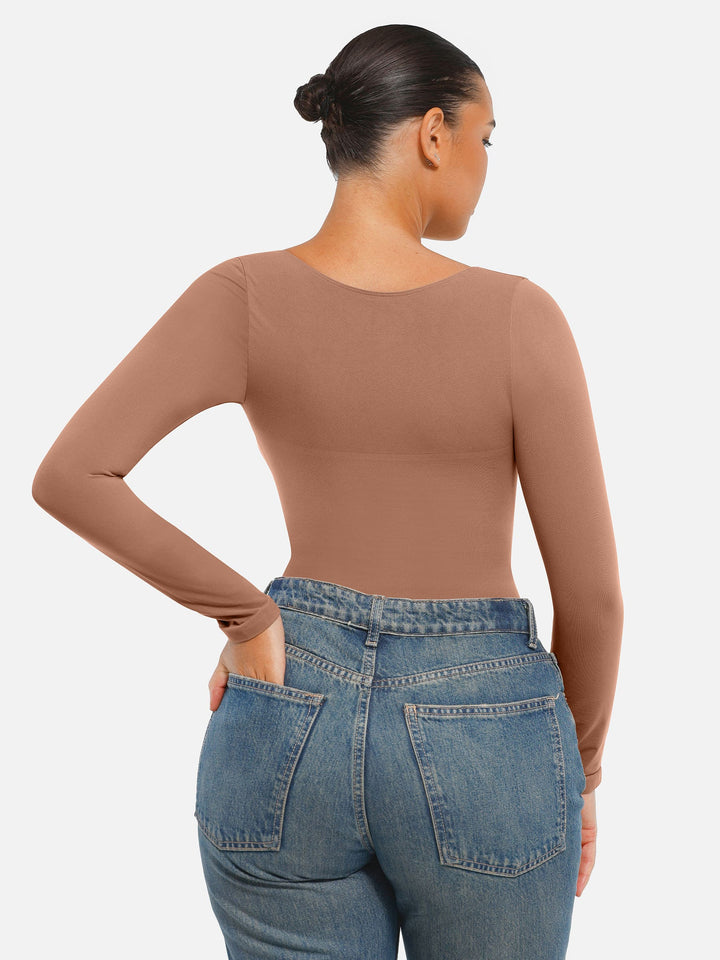 Curvevo™ Nahtloser Langarm-Bodysuit