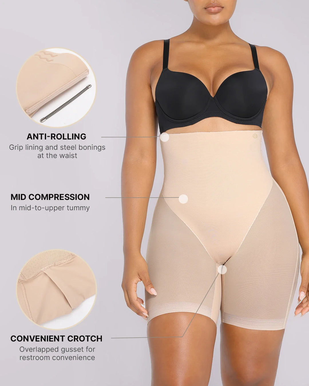 BOOT-YEAH™ MeshSmooth™ Hochgeschnittene, mittellange Shorts