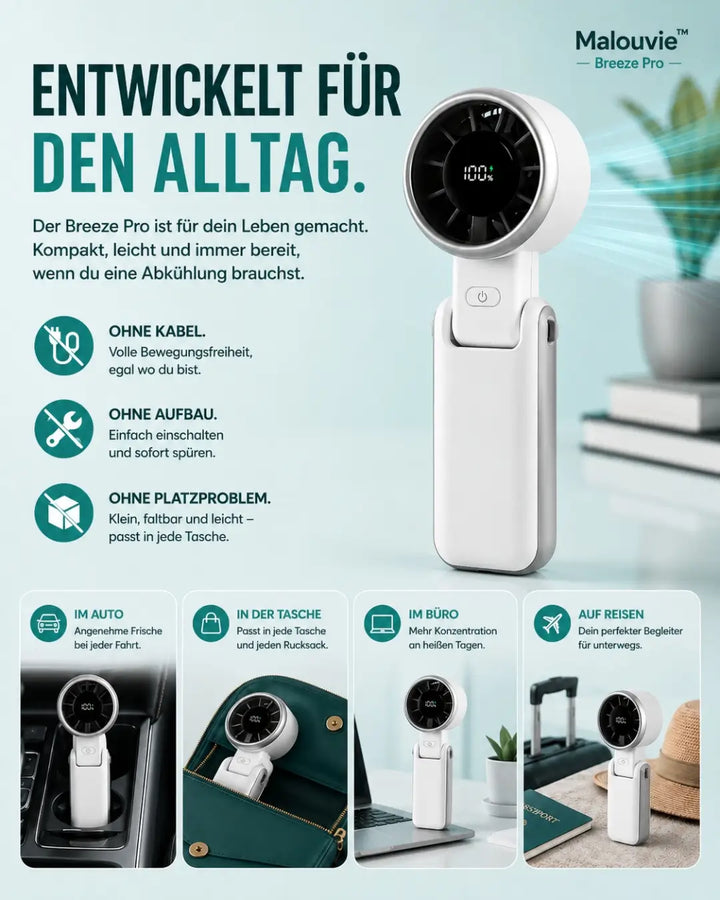 KühlWelle™ Tragbarer Mini-Ventilator