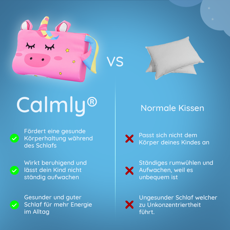 1 + 1 GRATIS | Calmora™ | Beruhigendes Kinderkissen für besseren Schlaf