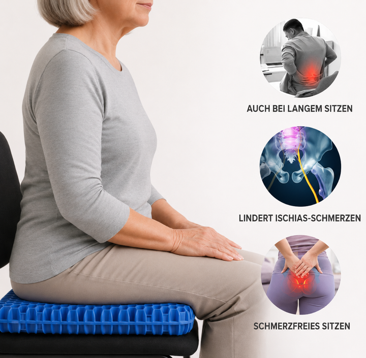 SitzWohl™ Ergonomisches Gel-Sitzkissen