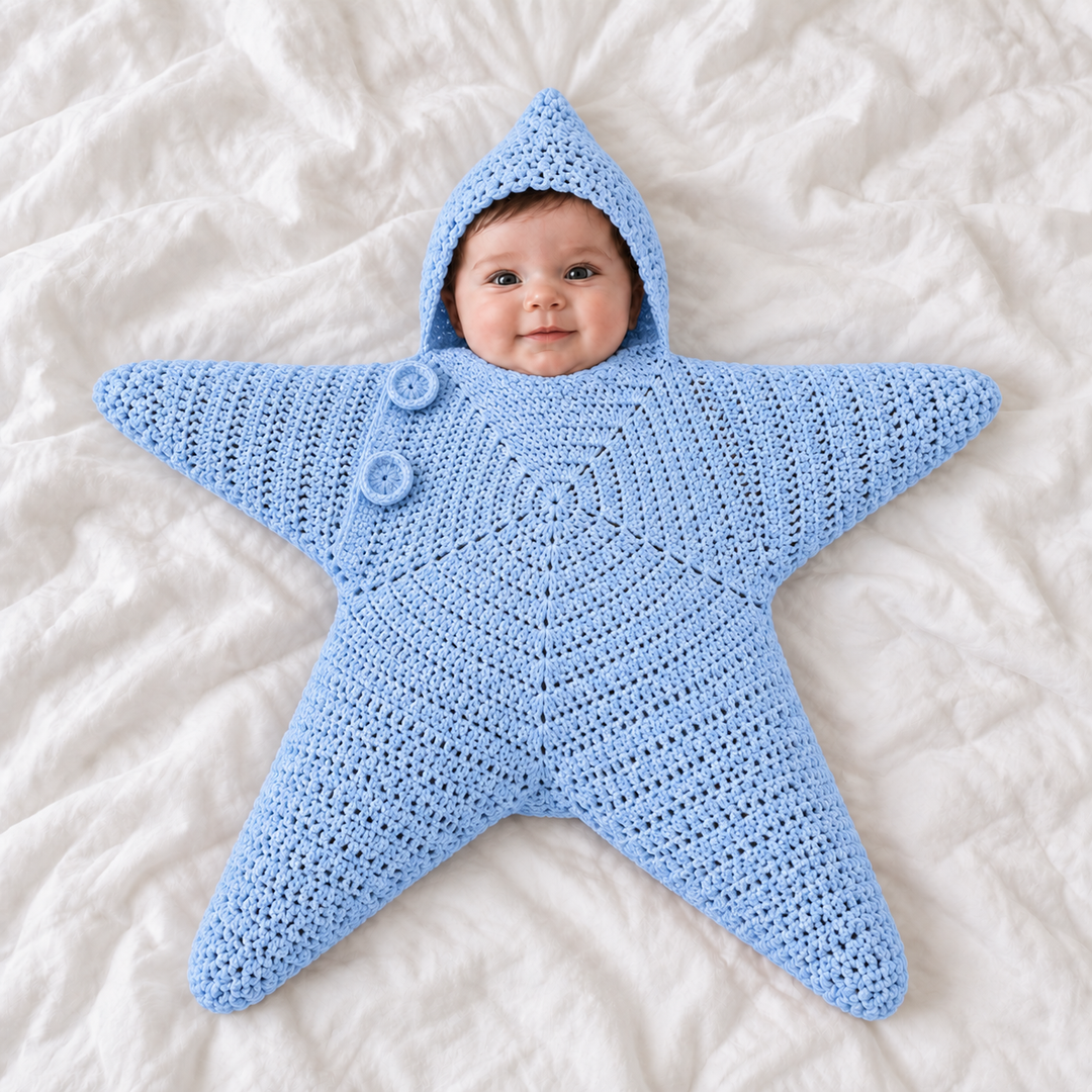 SternKuschel™ Gestrickter Baby-Einschlaganzug