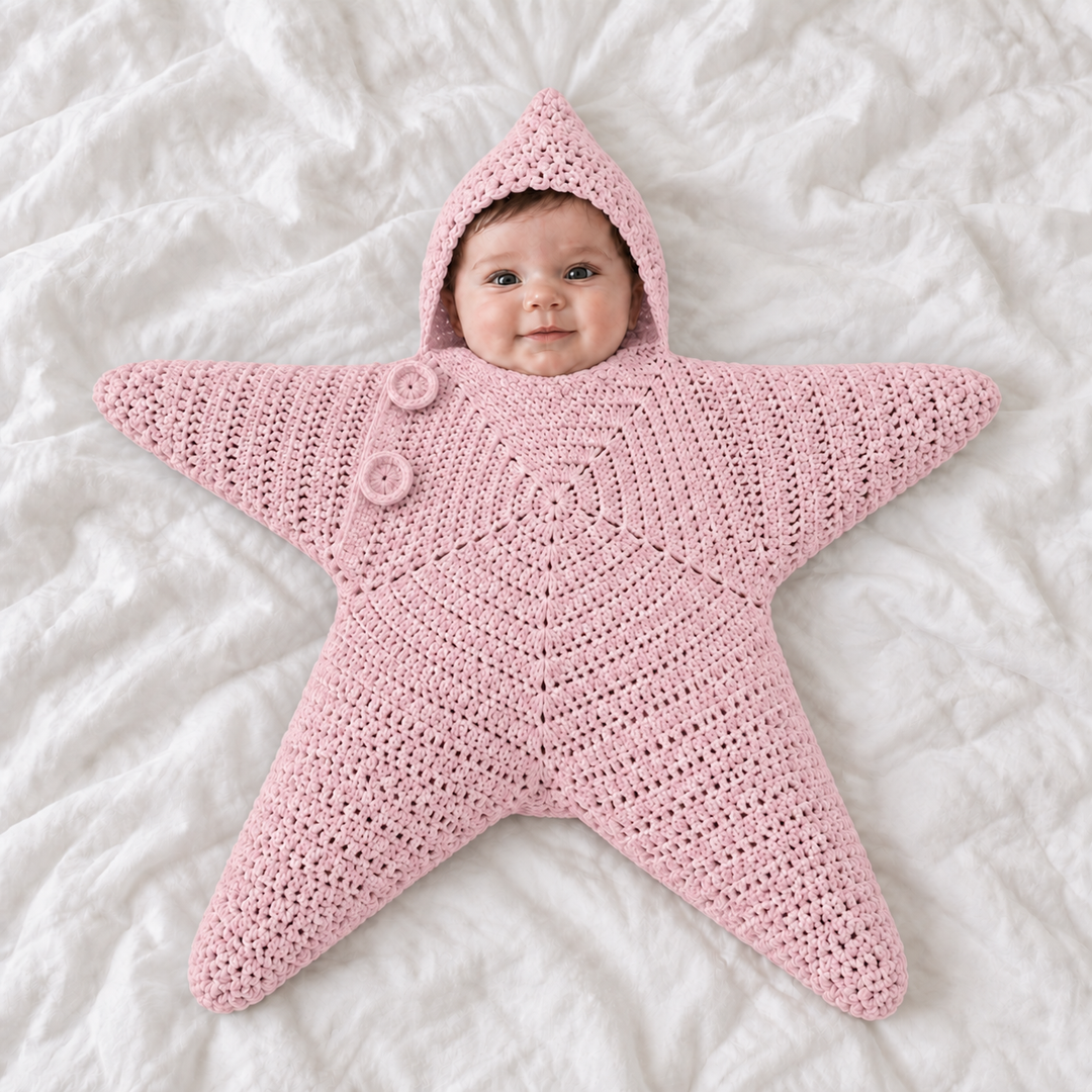 SternKuschel™ Gestrickter Baby-Einschlaganzug