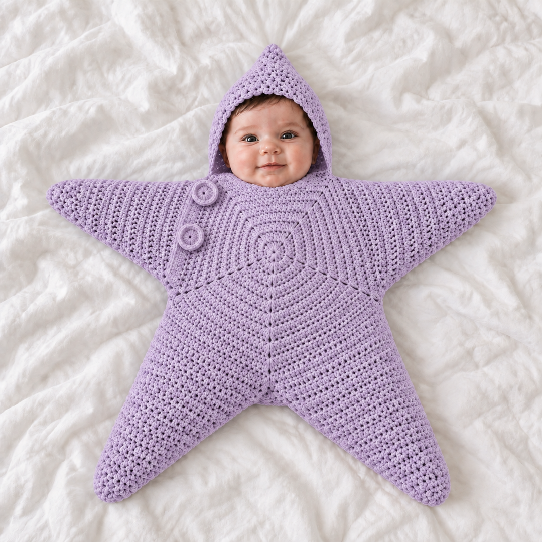 SternKuschel™ Gestrickter Baby-Einschlaganzug